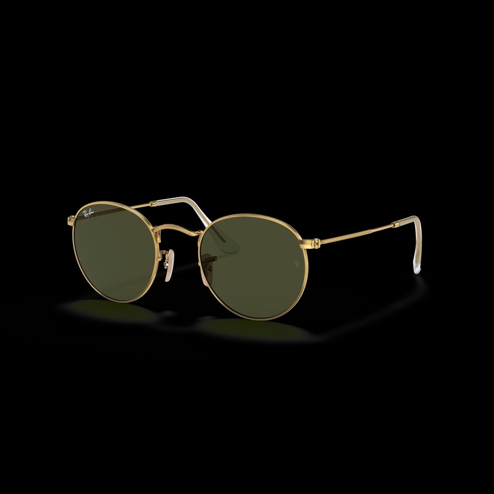 Ray Ban round sunglasses - gold with dark green tint